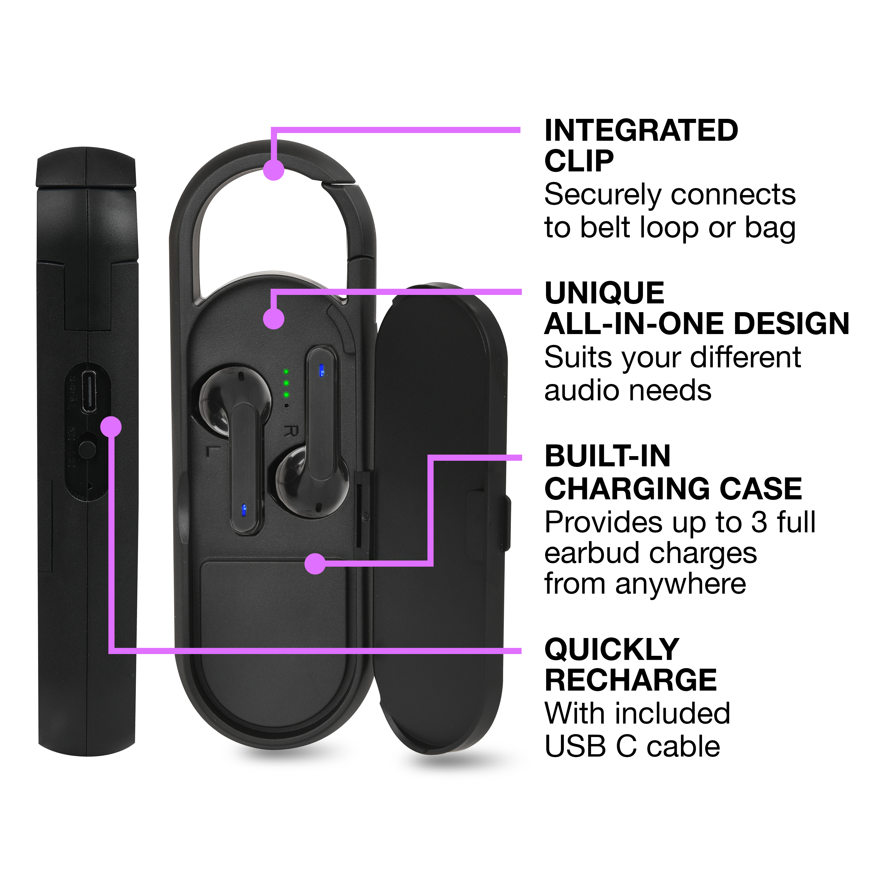 ARTW30BK - DUO WIRELESS SPEAKER | EARBUDS ALL-IN-ONE